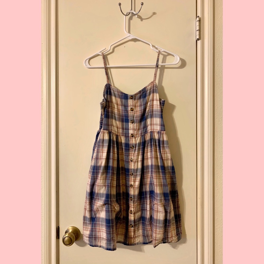 Button Down Striped Summer Dress w/ Pockets